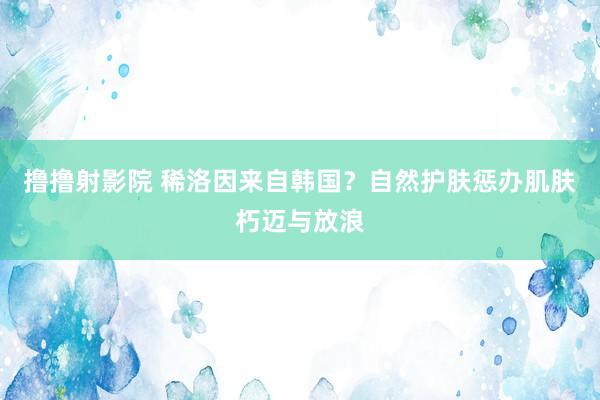 撸撸射影院 稀洛因来自韩国？自然护肤惩办肌肤朽迈与放浪