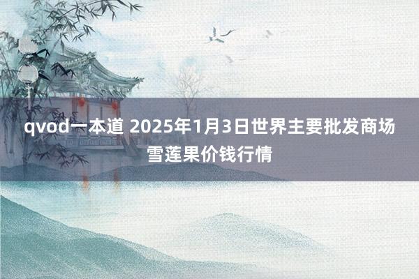 qvod一本道 2025年1月3日世界主要批发商场雪莲果价钱行情