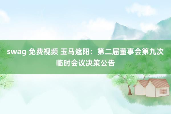 swag 免费视频 玉马遮阳：第二届董事会第九次临时会议决策公告
