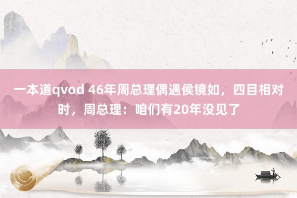 一本道qvod 46年周总理偶遇侯镜如，四目相对时，周总理：咱们有20年没见了