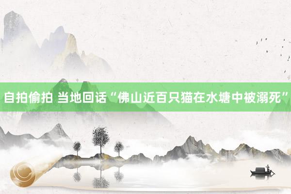 自拍偷拍 当地回话“佛山近百只猫在水塘中被溺死”