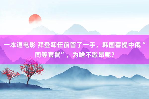 一本道电影 拜登卸任前留了一手，韩国喜提中俄“同等套餐”，为啥不激昂呢？