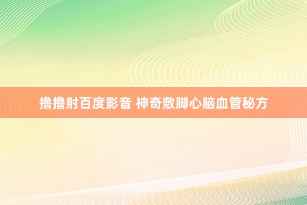 撸撸射百度影音 神奇敷脚心脑血管秘方