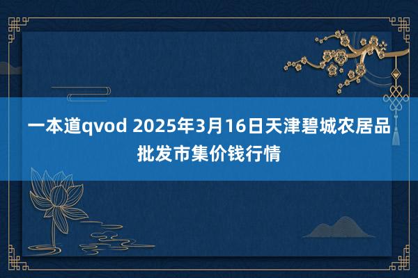 一本道qvod 2025年3月16日天津碧城农居品批发市集价钱行情