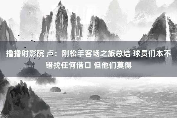 撸撸射影院 卢：刚松手客场之旅总结 球员们本不错找任何借口 但他们莫得