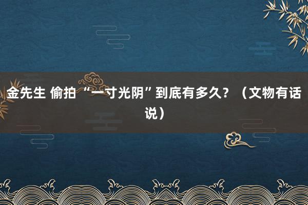 金先生 偷拍 “一寸光阴”到底有多久？（文物有话说）