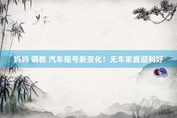 妈妈 调教 汽车摇号新变化！无车家庭迎利好