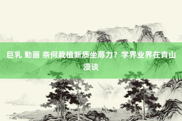巨乳 動画 奈何栽植新质坐蓐力？学界业界在青山漫谈