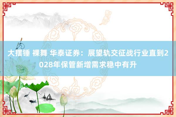 大摆锤 裸舞 华泰证券：展望轨交征战行业直到2028年保管新增需求稳中有升