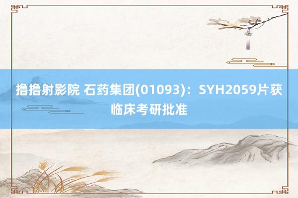 撸撸射影院 石药集团(01093)：SYH2059片获临床考研批准