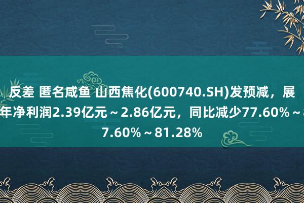 反差 匿名咸鱼 山西焦化(600740.SH)发预减，展望2024年净利润2.39亿元～2.86亿元，同比减少77.60%～81.28%