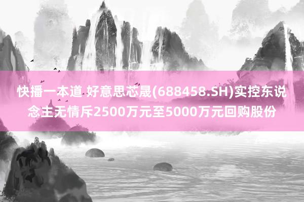 快播一本道 好意思芯晟(688458.SH)实控东说念主无情斥2500万元至5000万元回购股份