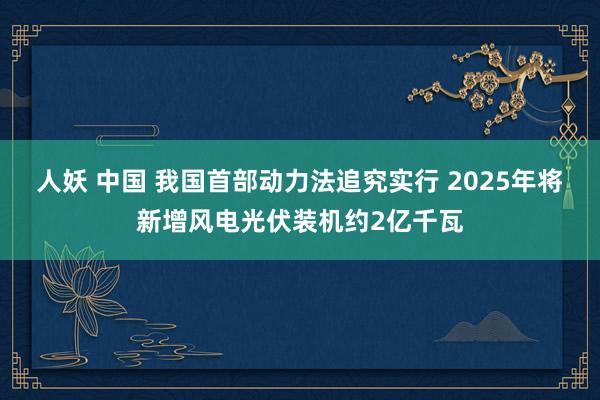 人妖 中国 我国首部动力法追究实行 2025年将新增风电光伏装机约2亿千瓦